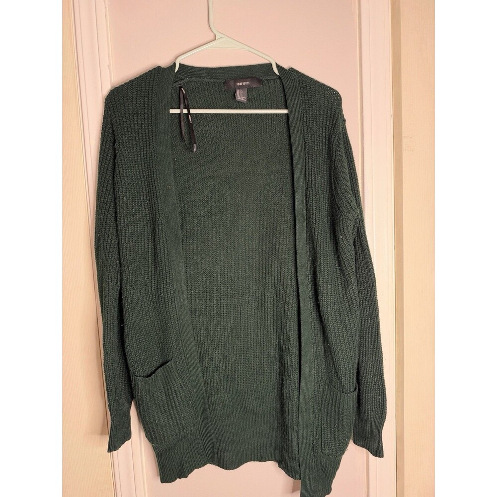 Forever 21 Knit Cardigan/S Dark Green Size Small